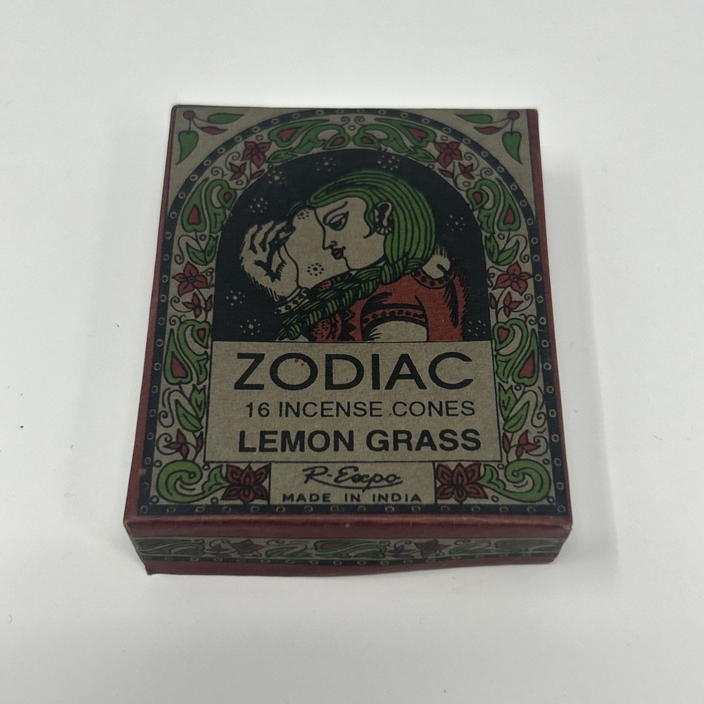 NIB Zodiac 16 Incense Cones Lemon Grass Made In India Virgo